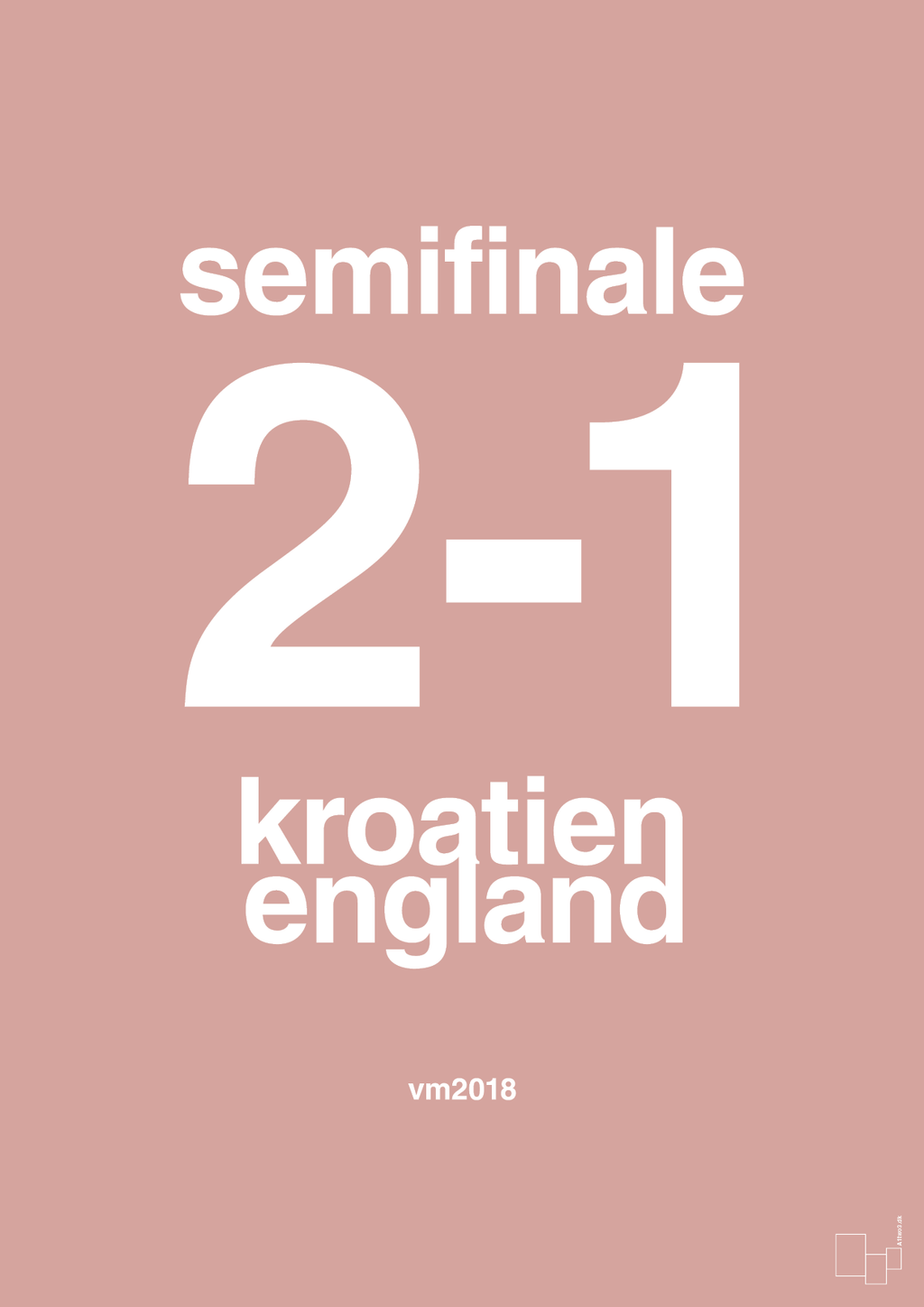 plakat: resultat for fodbold vm semifinale A i 2018 - bubble shell-Fodbold-A1two3