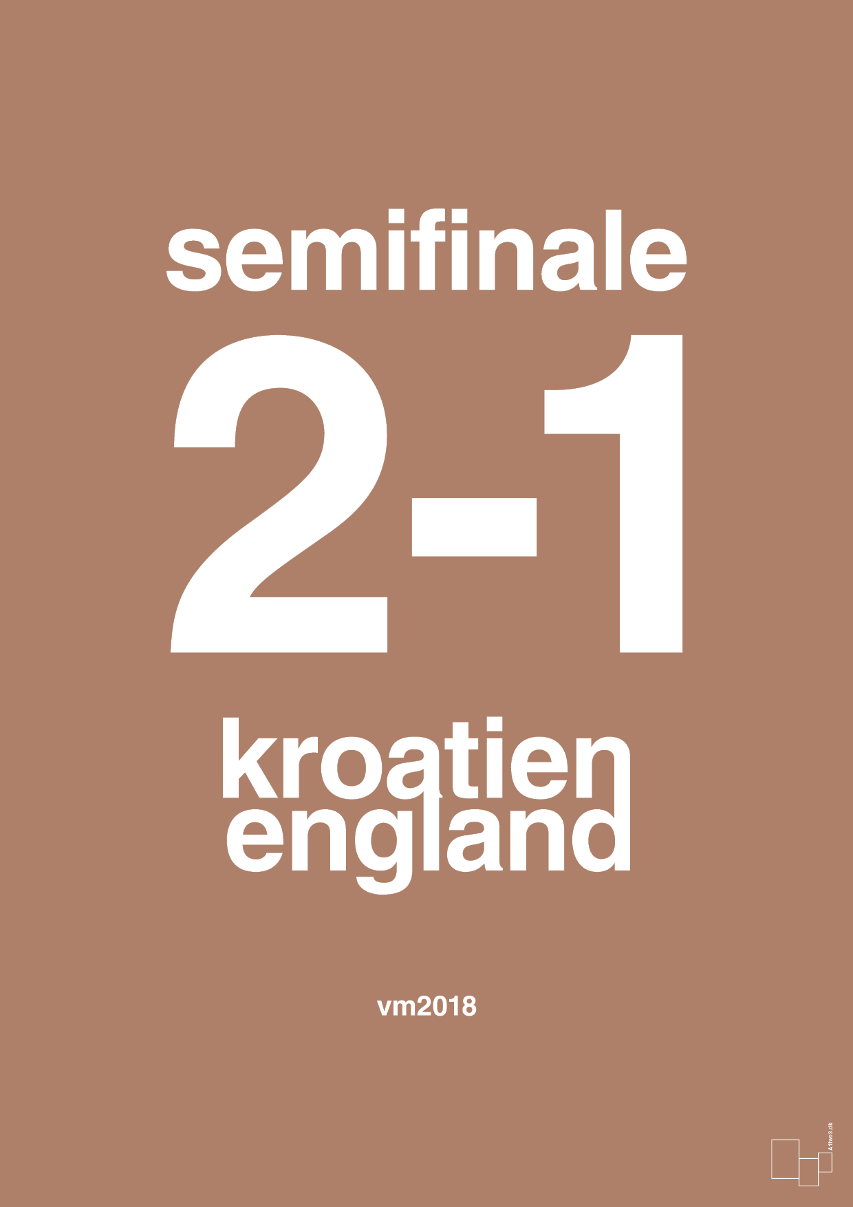 plakat: resultat for fodbold vm semifinale A i 2018 - cider spice-Fodbold-A1two3