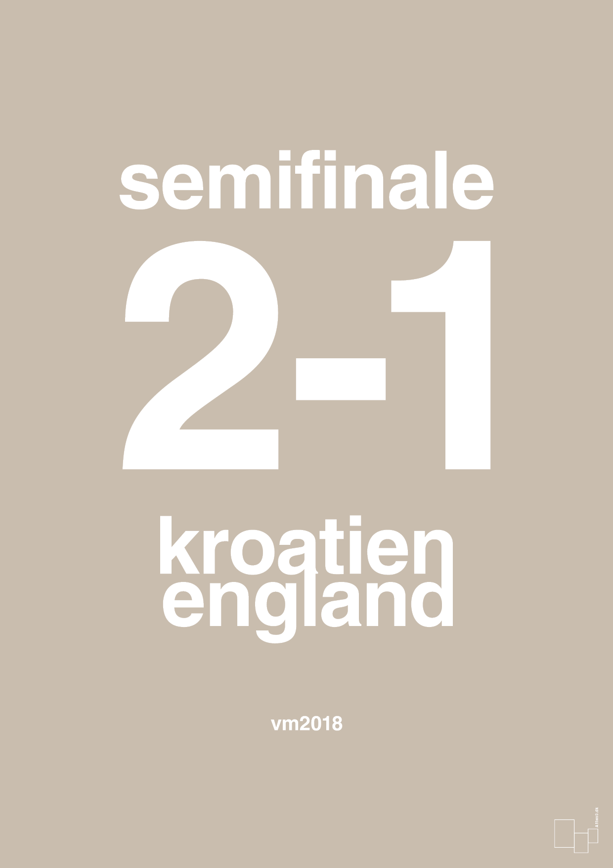 plakat: resultat for fodbold vm semifinale A i 2018 - creamy mushroom-Fodbold-A1two3