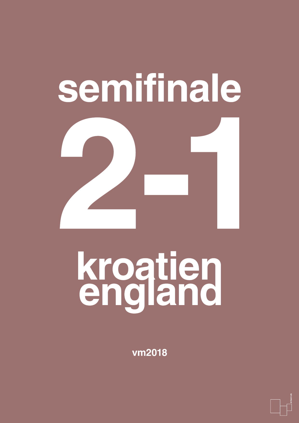 plakat: resultat for fodbold vm semifinale A i 2018 - plum-Fodbold-A1two3