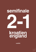 plakat: resultat for fodbold vm semifinale A i 2018 - red pepper-Fodbold-A1two3