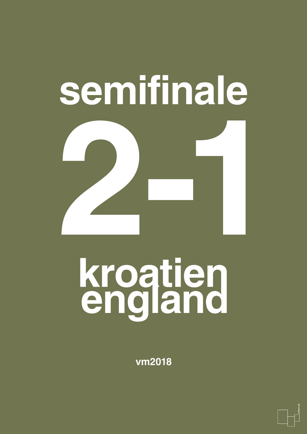 plakat: resultat for fodbold vm semifinale A i 2018 - secret meadow-Fodbold-A1two3