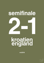 plakat: resultat for fodbold vm semifinale A i 2018 - secret meadow-Fodbold-A1two3
