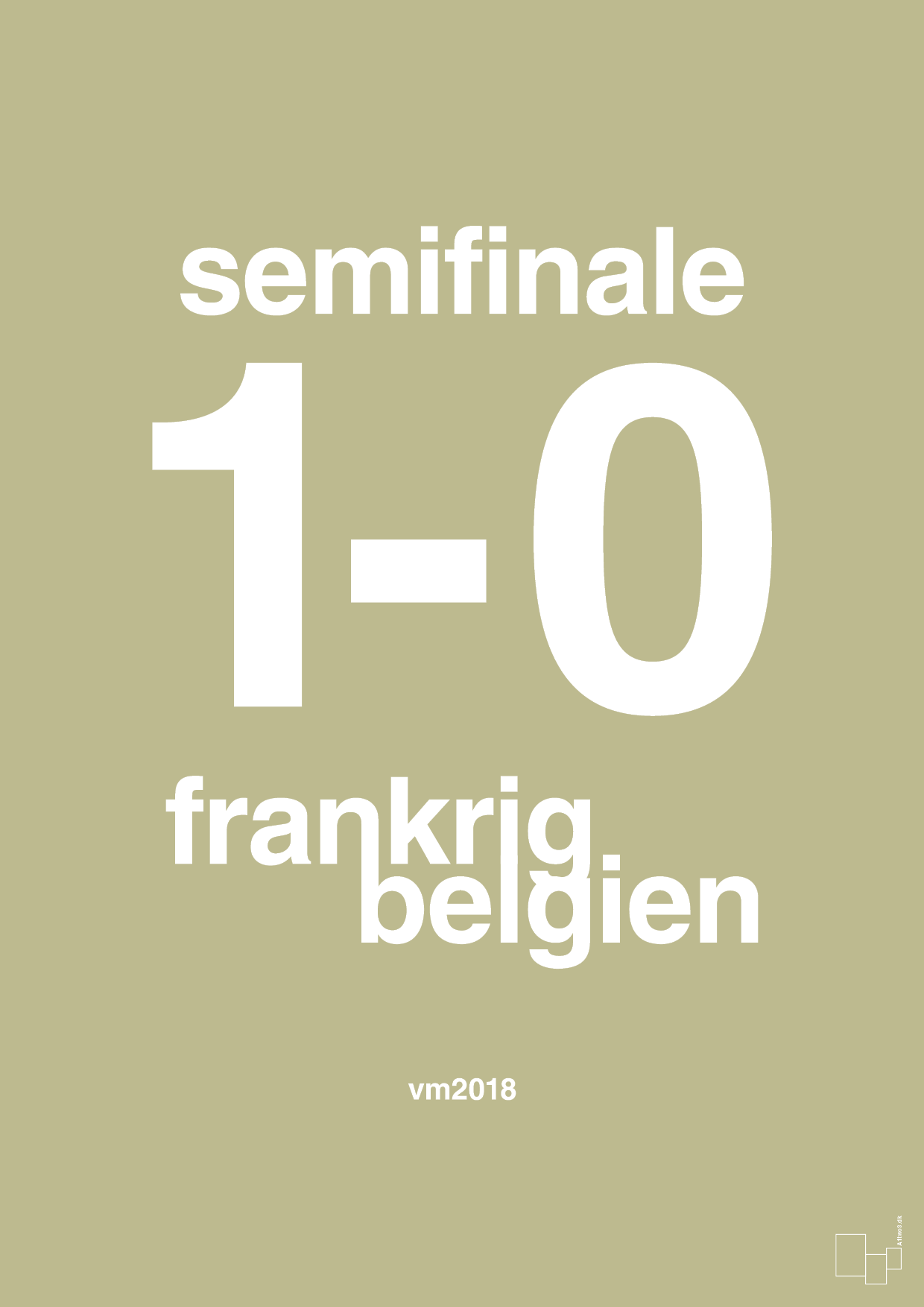 plakat: resultat for fodbold vm semifinale B i 2018 - back to nature-Fodbold-A1two3