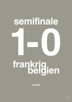 plakat: resultat for fodbold vm semifinale B i 2018 - battleship gray-Fodbold-A1two3