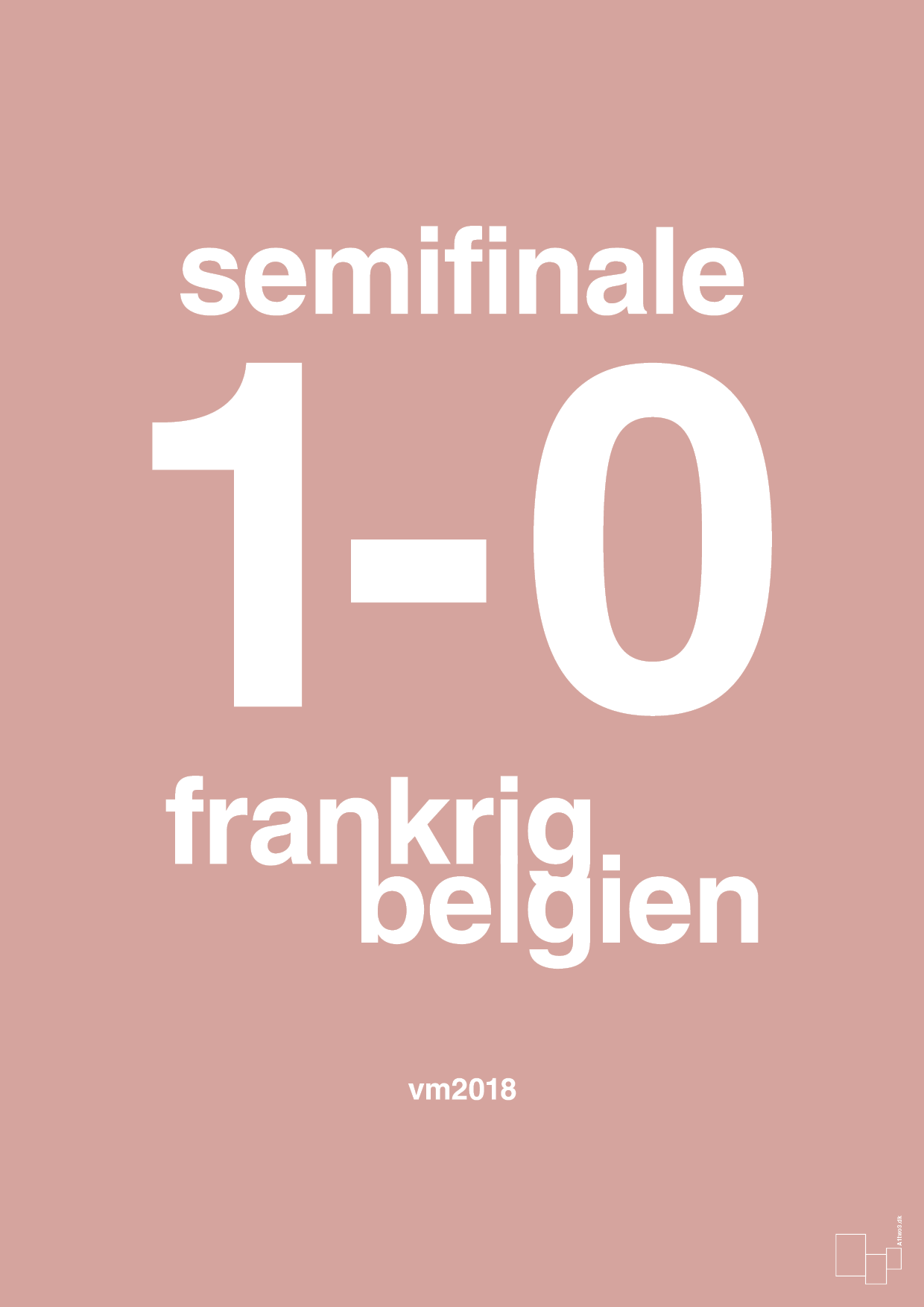 plakat: resultat for fodbold vm semifinale B i 2018 - bubble shell-Fodbold-A1two3