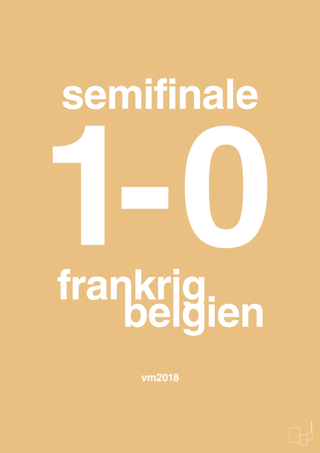 plakat: resultat for fodbold vm semifinale B i 2018 - charismatic-Fodbold-A1two3