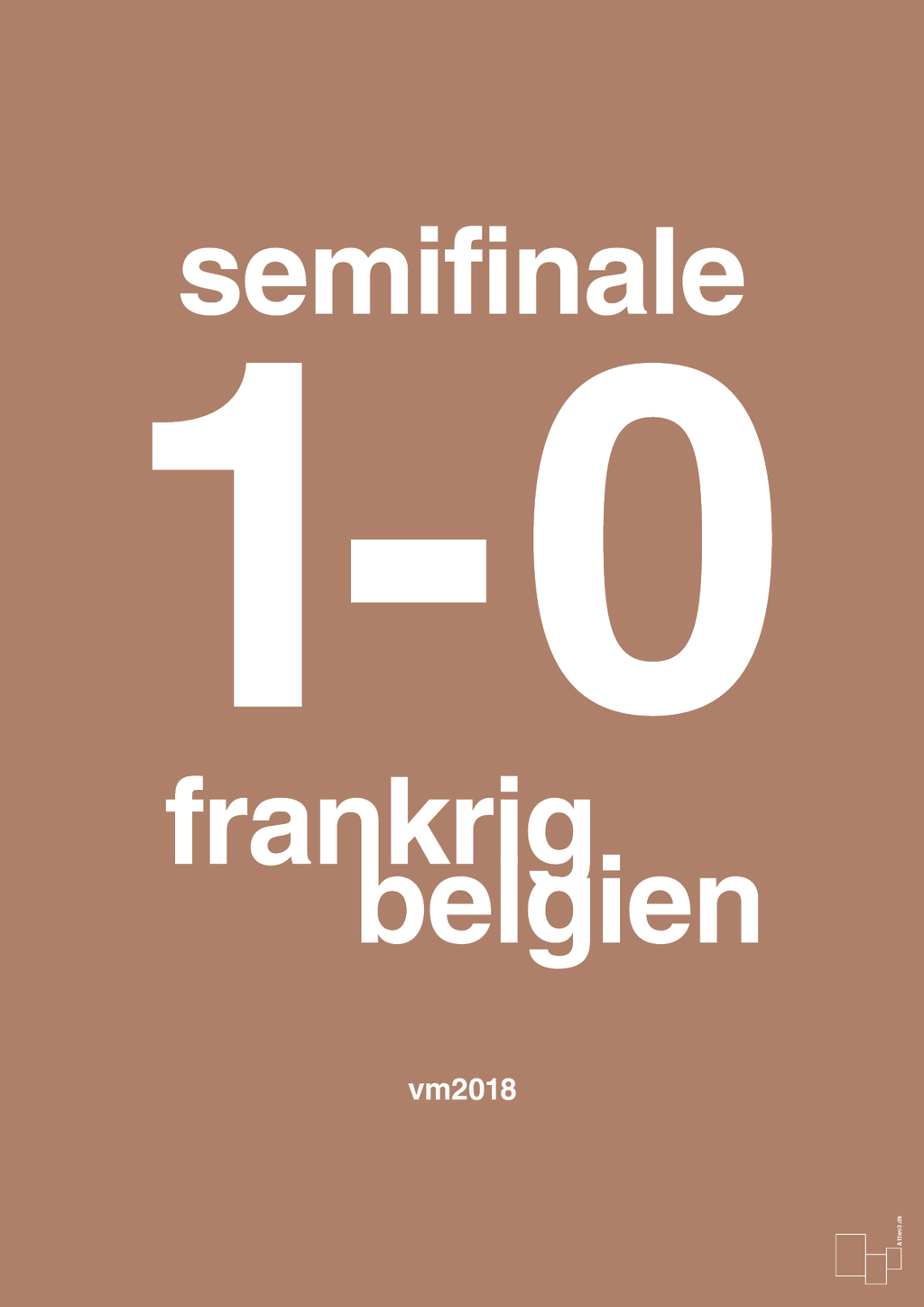 plakat: resultat for fodbold vm semifinale B i 2018 - cider spice-Fodbold-A1two3