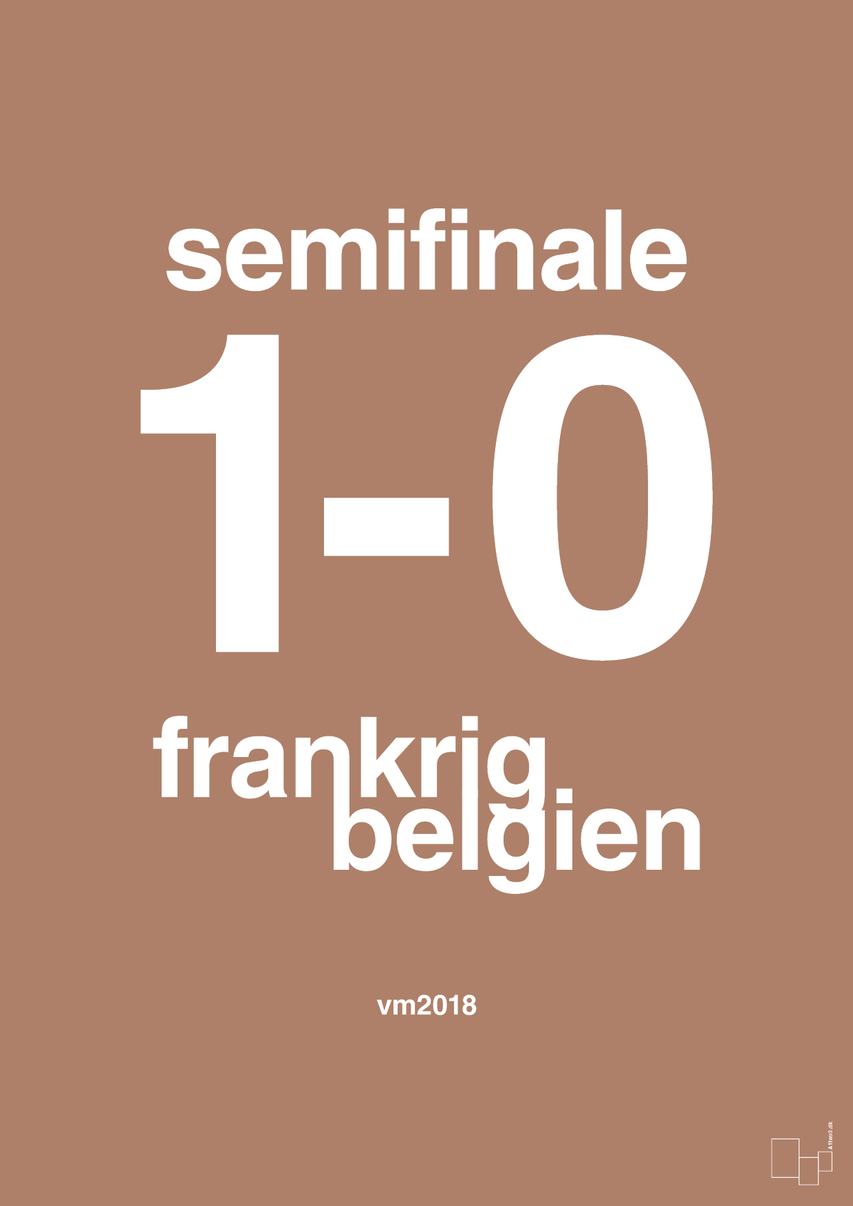 plakat: resultat for fodbold vm semifinale B i 2018 - cider spice-Fodbold-A1two3