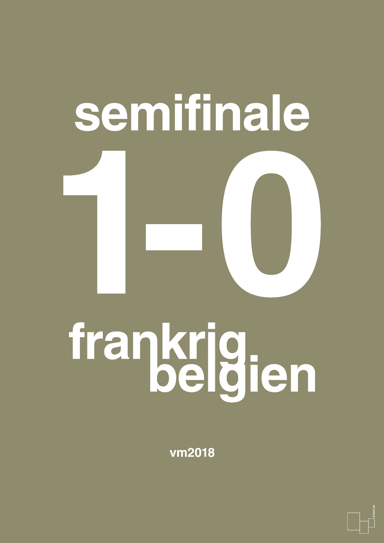 plakat: resultat for fodbold vm semifinale B i 2018 - misty forrest-Fodbold-A1two3