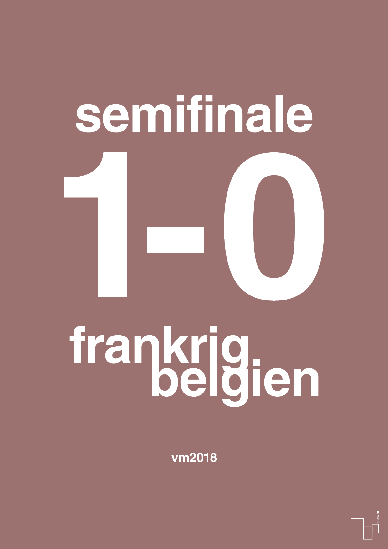 plakat: resultat for fodbold vm semifinale B i 2018 - plum-Fodbold-A1two3