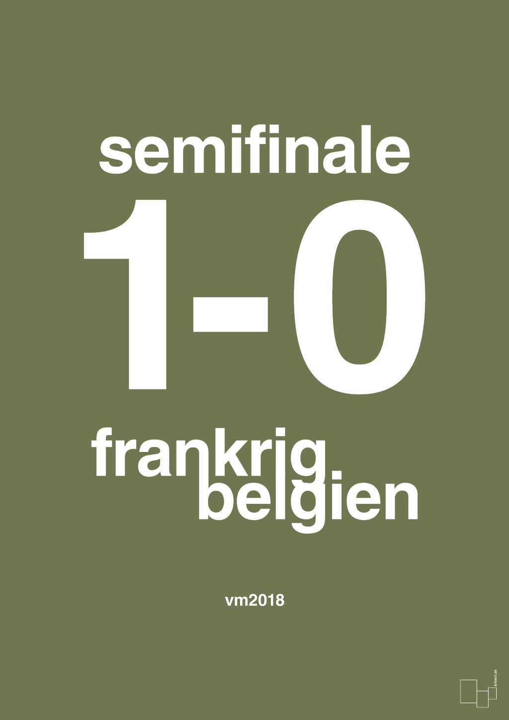 plakat: resultat for fodbold vm semifinale B i 2018 - secret meadow-Fodbold-A1two3