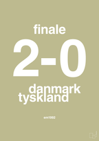 plakat: resultat for fodbold em finalen i 1992 - back to nature-Fodbold-A1two3