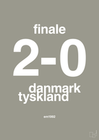 plakat: resultat for fodbold em finalen i 1992 - battleship gray-Fodbold-A1two3