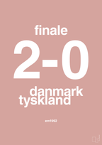 plakat: resultat for fodbold em finalen i 1992 - bubble shell-Fodbold-A1two3