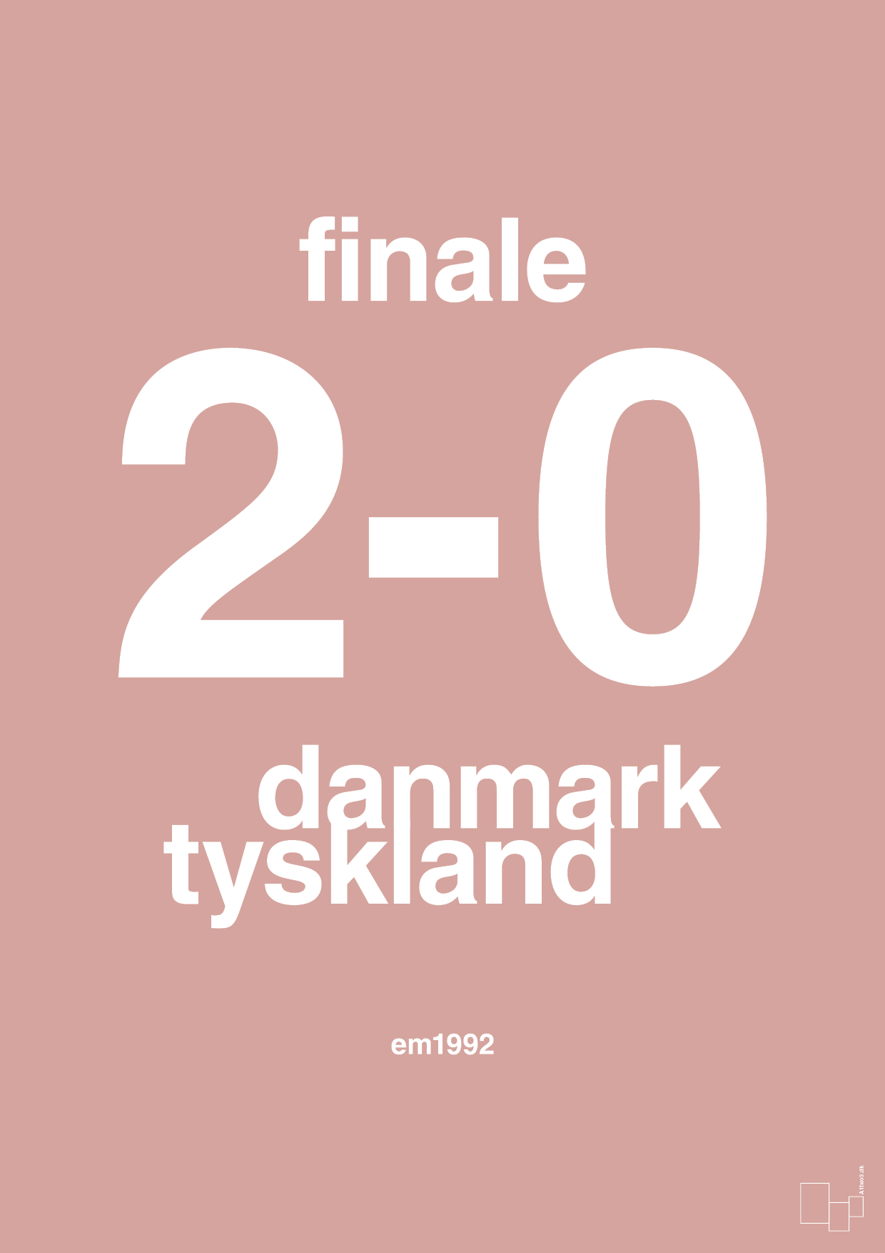 plakat: resultat for fodbold em finalen i 1992 - bubble shell-Fodbold-A1two3