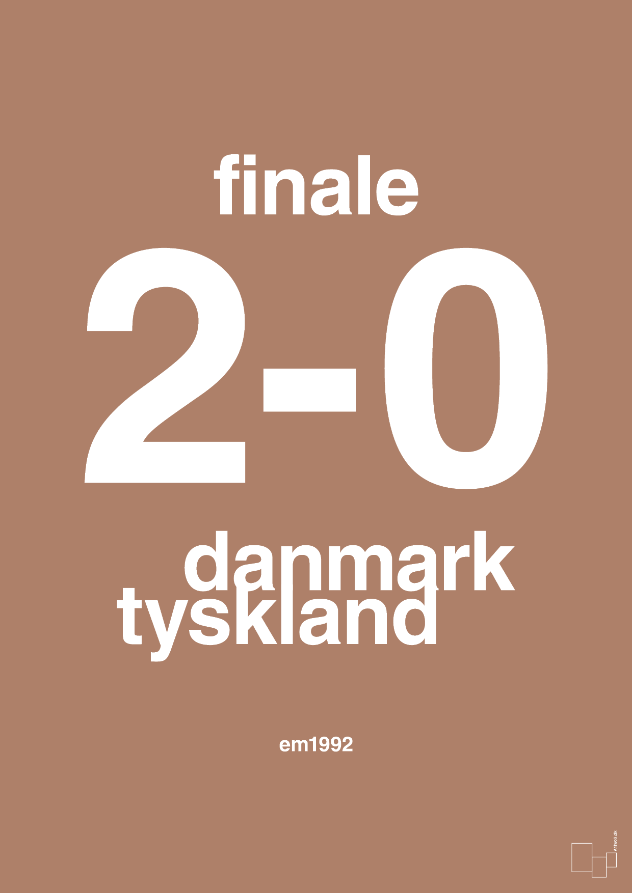 plakat: resultat for fodbold em finalen i 1992 - cider spice-Fodbold-A1two3