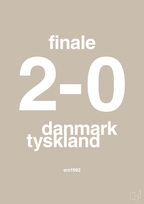 plakat: resultat for fodbold em finalen i 1992 - creamy mushroom-Fodbold-A1two3