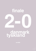 plakat: resultat for fodbold em finalen i 1992 - dusty lilac-Fodbold-A1two3