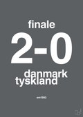 plakat: resultat for fodbold em finalen i 1992 - graphic charcoal-Fodbold-A1two3