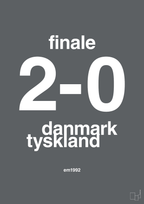 plakat: resultat for fodbold em finalen i 1992 - graphic charcoal-Fodbold-A1two3