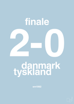 plakat: resultat for fodbold em finalen i 1992 - heavenly blue-Fodbold-A1two3