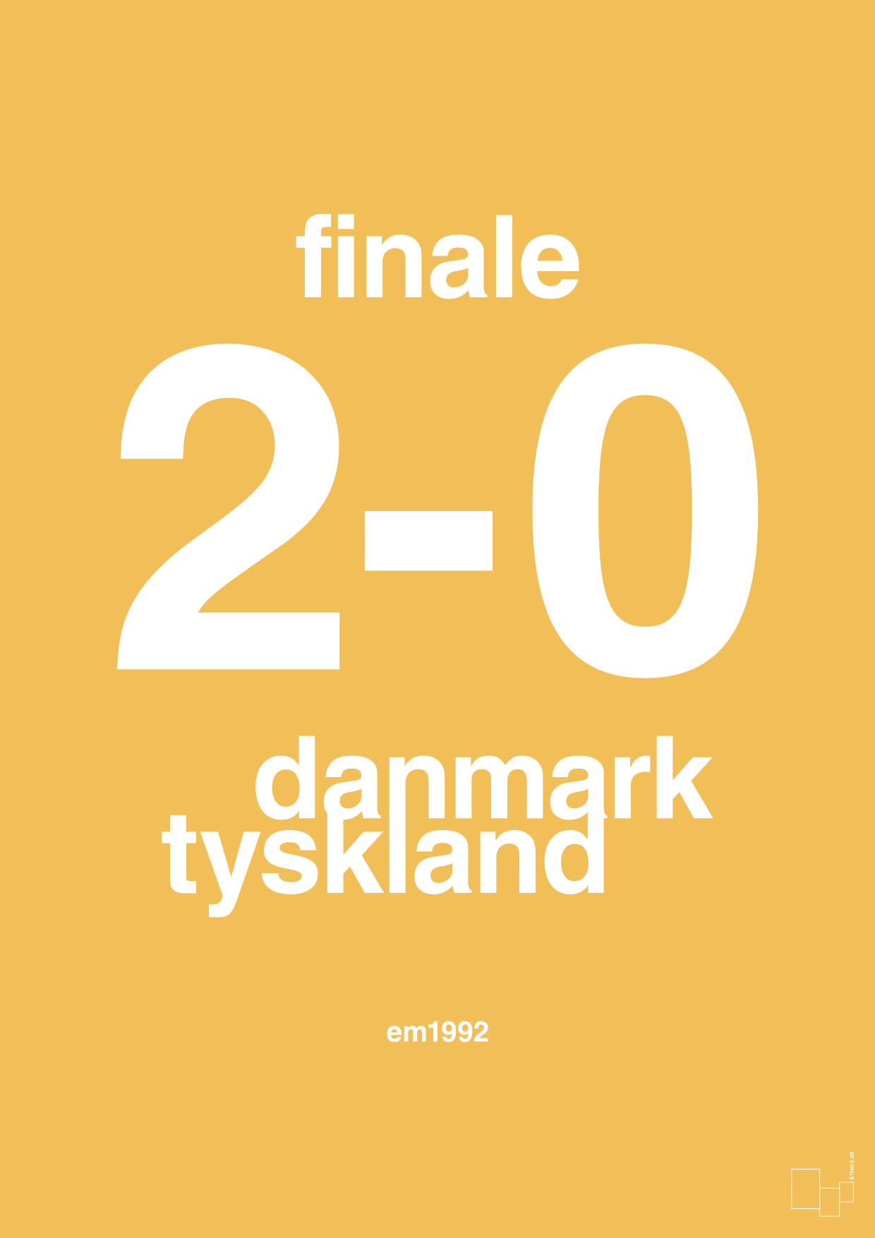 plakat: resultat for fodbold em finalen i 1992 - honeycomb-Fodbold-A1two3