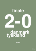 plakat: resultat for fodbold em finalen i 1992 - jade-Fodbold-A1two3