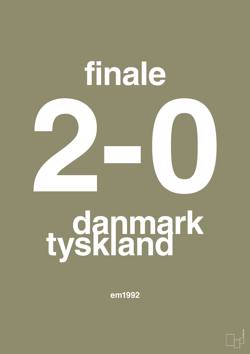 plakat: resultat for fodbold em finalen i 1992 - misty forrest-Fodbold-A1two3