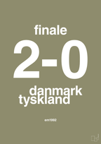 plakat: resultat for fodbold em finalen i 1992 - misty forrest-Fodbold-A1two3