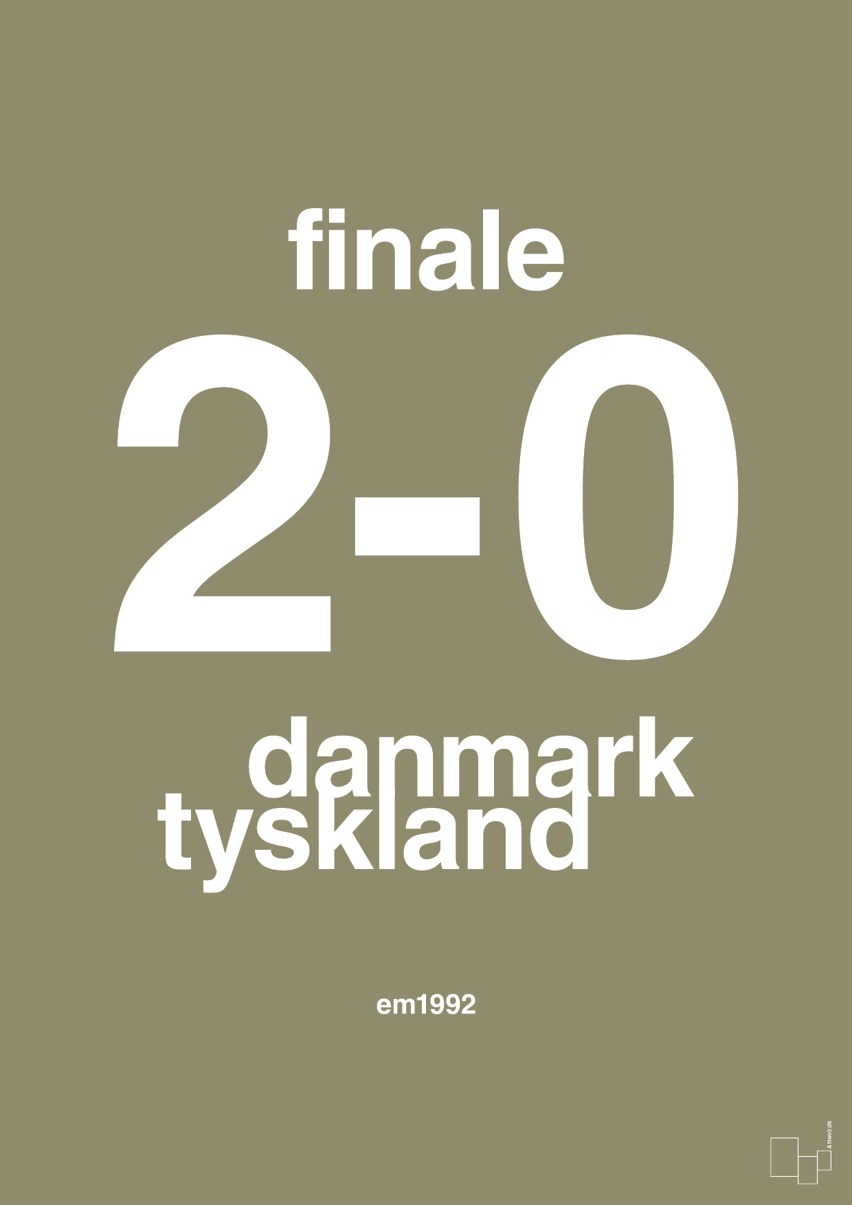 plakat: resultat for fodbold em finalen i 1992 - misty forrest-Fodbold-A1two3