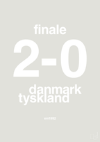 plakat: resultat for fodbold em finalen i 1992 - painters white-Fodbold-A1two3