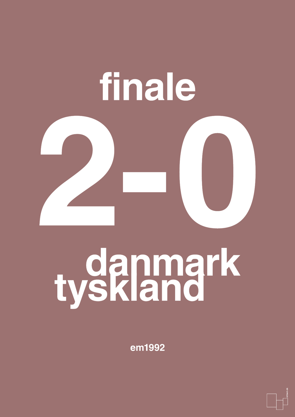 plakat: resultat for fodbold em finalen i 1992 - plum-Fodbold-A1two3
