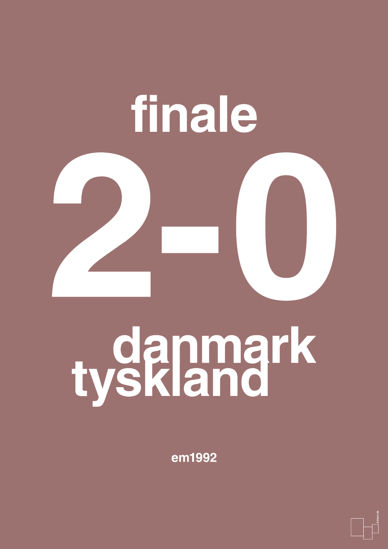 plakat: resultat for fodbold em finalen i 1992 - plum-Fodbold-A1two3