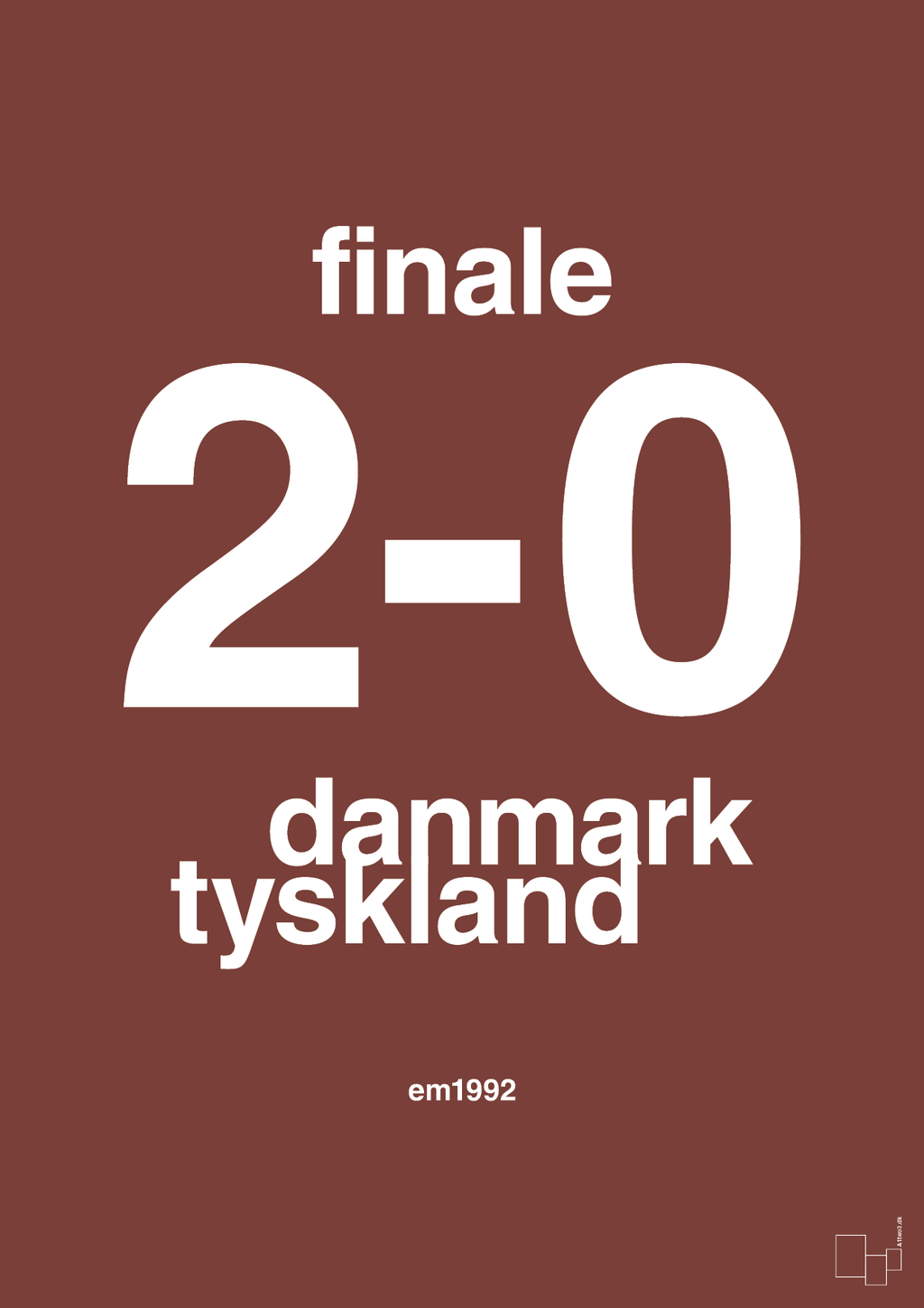 plakat: resultat for fodbold em finalen i 1992 - red pepper-Fodbold-A1two3