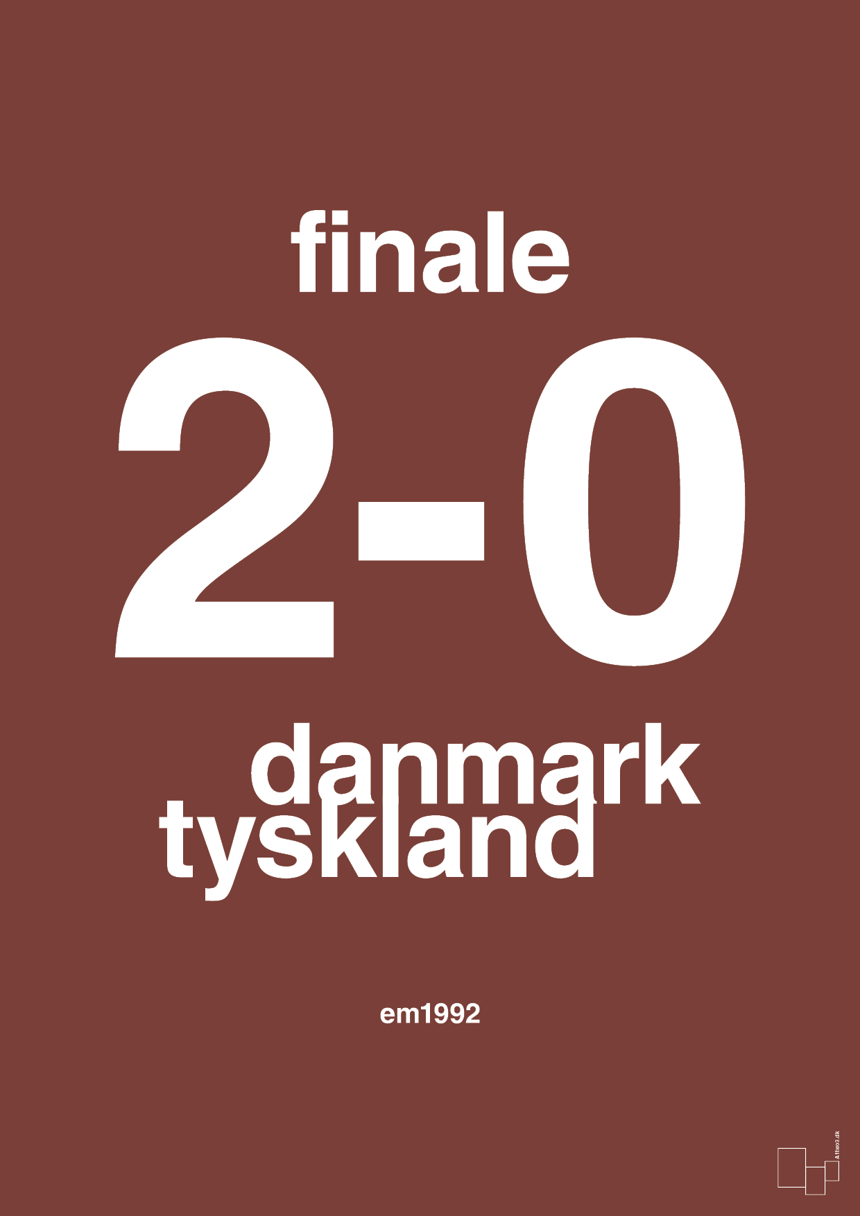 plakat: resultat for fodbold em finalen i 1992 - red pepper-Fodbold-A1two3