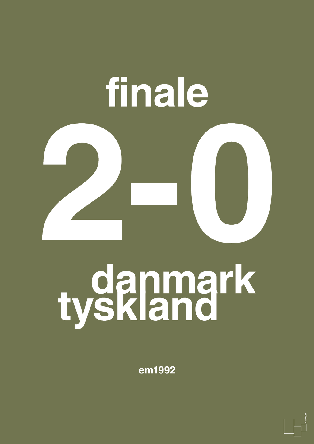 plakat: resultat for fodbold em finalen i 1992 - secret meadow-Fodbold-A1two3