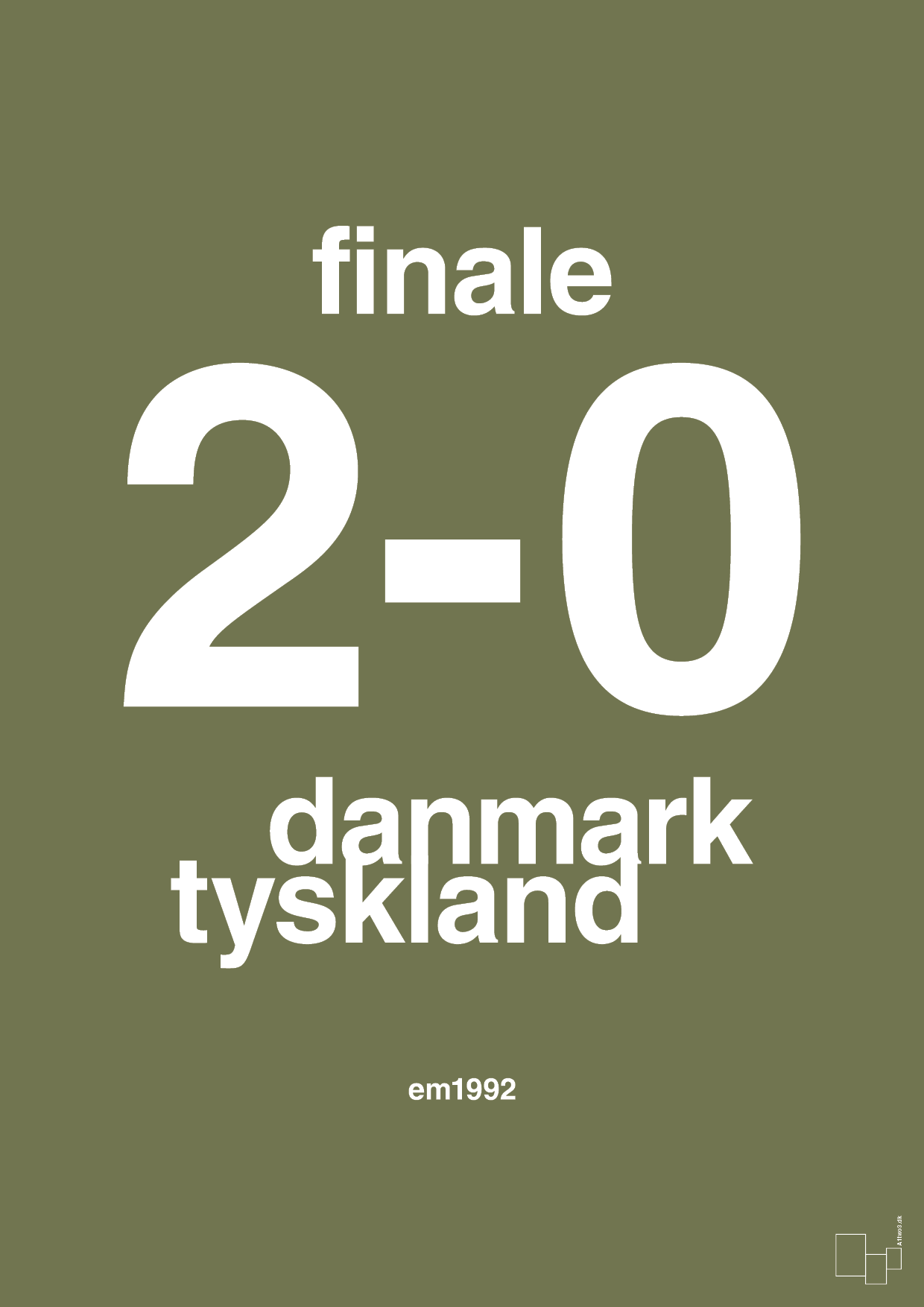 plakat: resultat for fodbold em finalen i 1992 - secret meadow-Fodbold-A1two3