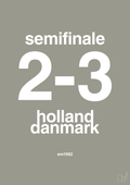 plakat: resultat for fodbold em semifinale A i 1992 - battleship gray-Fodbold-A1two3