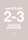 plakat: resultat for fodbold em semifinale A i 1992 - broken beige-Fodbold-A1two3