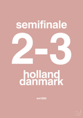 plakat: resultat for fodbold em semifinale A i 1992 - bubble shell-Fodbold-A1two3