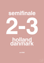 plakat: resultat for fodbold em semifinale A i 1992 - bubble shell-Fodbold-A1two3