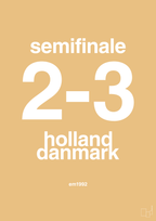 plakat: resultat for fodbold em semifinale A i 1992 - charismatic-Fodbold-A1two3