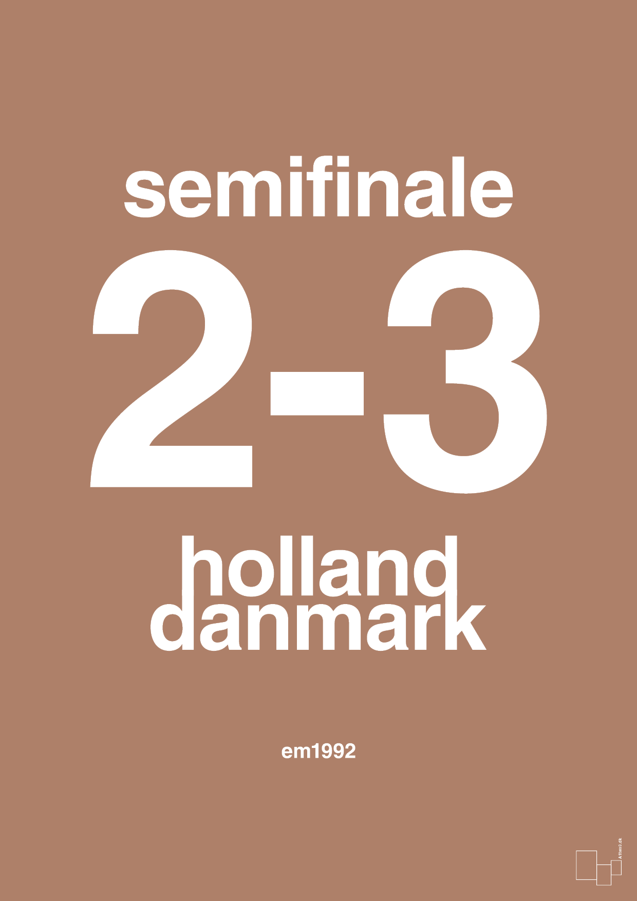 plakat: resultat for fodbold em semifinale A i 1992 - cider spice-Fodbold-A1two3