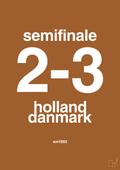 plakat: resultat for fodbold em semifinale A i 1992 - cognac-Fodbold-A1two3