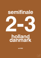 plakat: resultat for fodbold em semifinale A i 1992 - cognac-Fodbold-A1two3