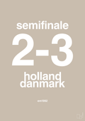 plakat: resultat for fodbold em semifinale A i 1992 - creamy mushroom-Fodbold-A1two3