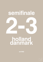plakat: resultat for fodbold em semifinale A i 1992 - creamy mushroom-Fodbold-A1two3