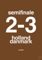 plakat: resultat for fodbold em semifinale A i 1992 - dark brown-Fodbold-A1two3
