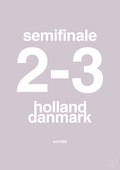 plakat: resultat for fodbold em semifinale A i 1992 - dusty lilac-Fodbold-A1two3